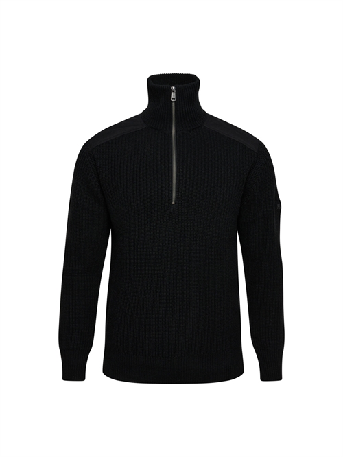 Wool Halz Zip Knit Strik Black Unisex