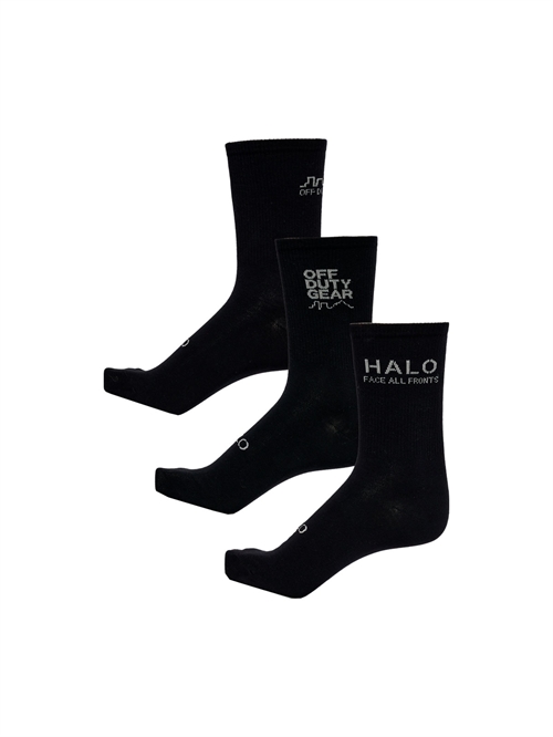 Cotton Socks 3-Pack Black/Silver Ligning