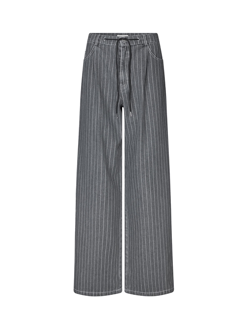 Nanny Jeans Grey Pinstripe Denim