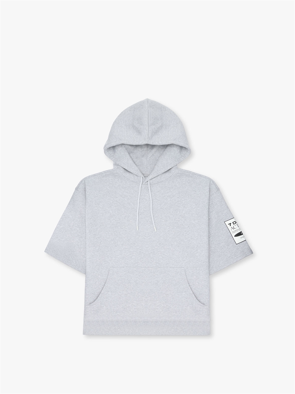 Organic Short Sleeve Hoodie Heather Grey Unisex