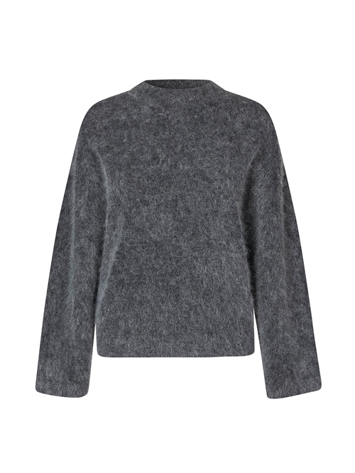 Anneleen Knit Strik O-Neck Volcanic Ash