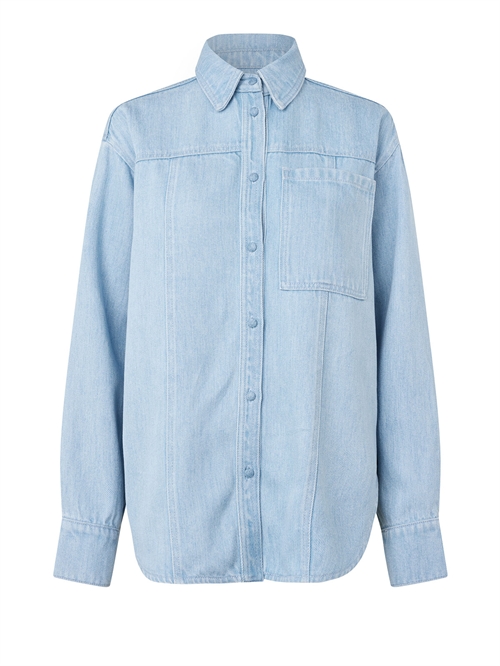 Irvin Denim Skjorte Light Blue Denim