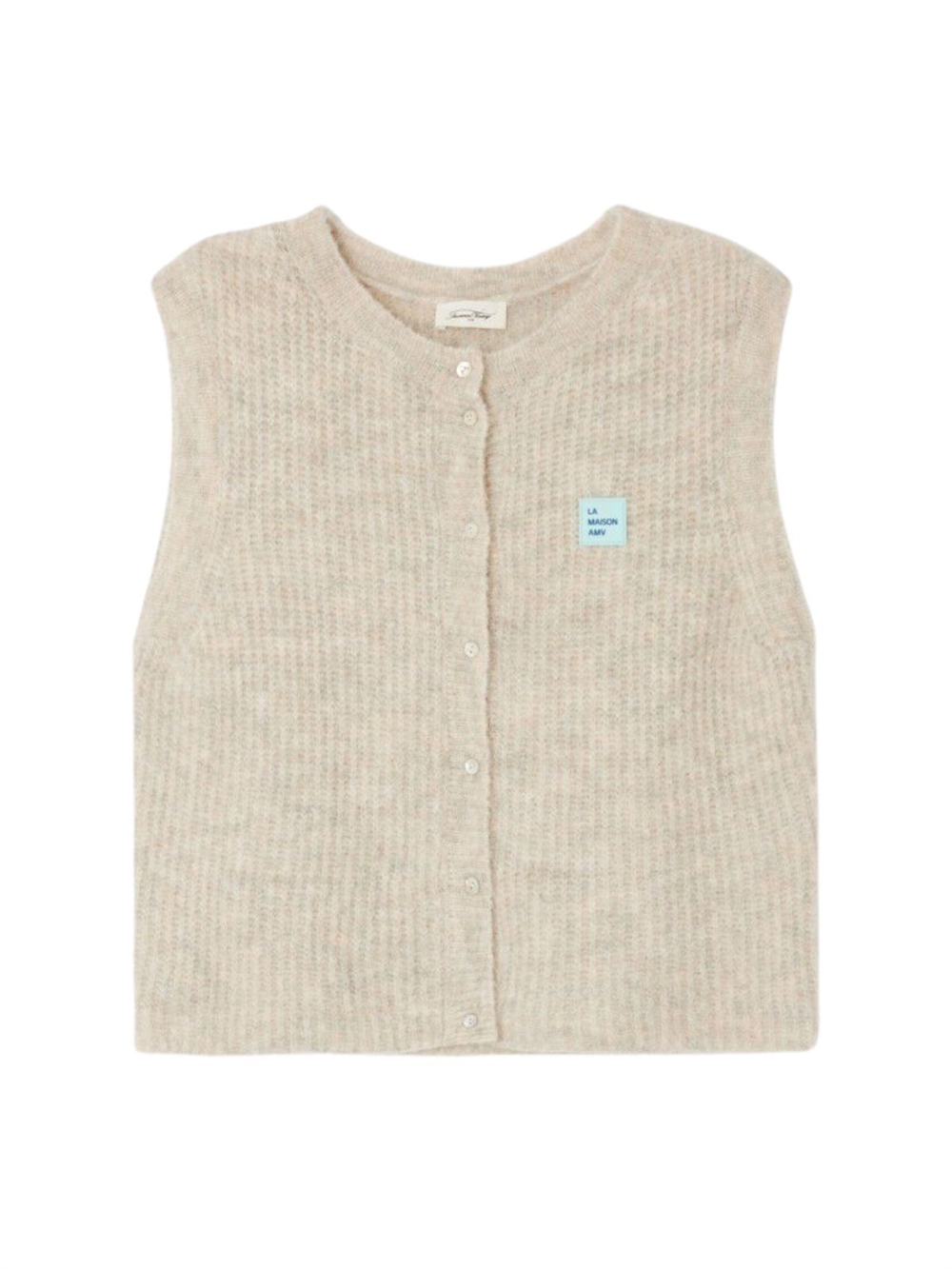 East Cardigan Strik Vest Melange Powder Snow