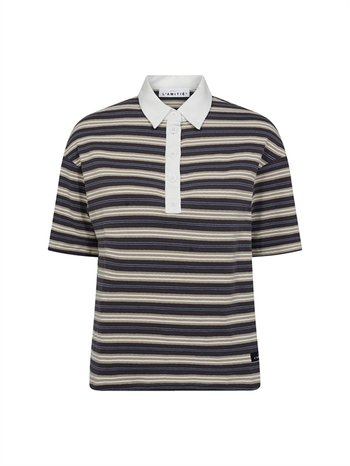 Boy Stripe Short Sleeve Polo Dusty Mocca