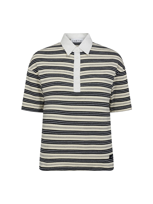 Boy Stripe Short Sleeve Polo Off White/Black