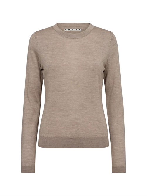 Essex Long Sleeve O-Neck Strik Beige Melange