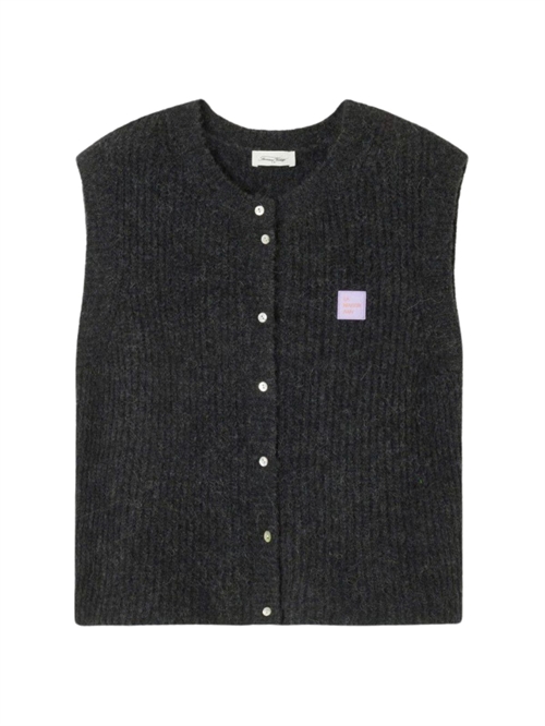 East Cardigan Strik Vest Melange Charcoal